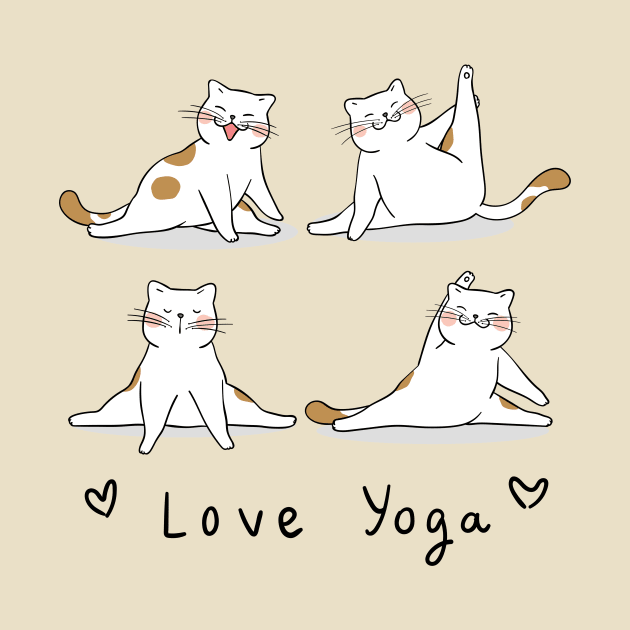 Cute Adorable funny Yoga Cats Kitty Pilates by BG Creative