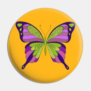 Big Beautiful Purple and Green Butterfly Pin