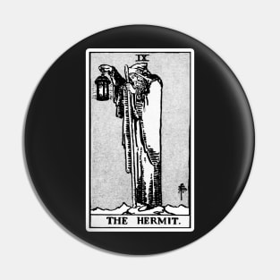 IX. The Hermit Tarot Card | Black and white Pin