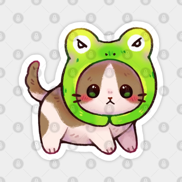 Frog Kitty Magnet by Riacchie Illustrations