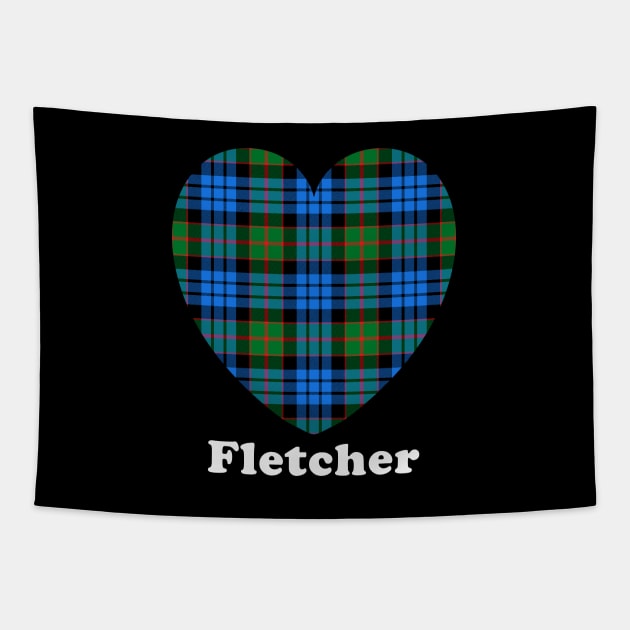 The FLETCHER Family Tartan 'Love Heart' Design Tapestry by Plaidify