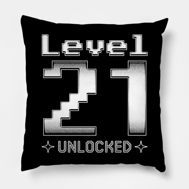 Level 21 Unlocked Pillow by  magiccatto