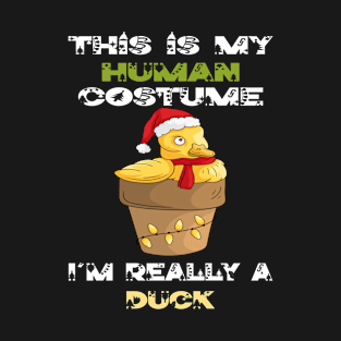 This Is My Human Costume I'm Really A Duck Lover Christmas Gift Idea Duck Cartoon T-Shirt