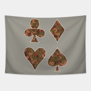 The Four French Suits Camouflage Tapestry