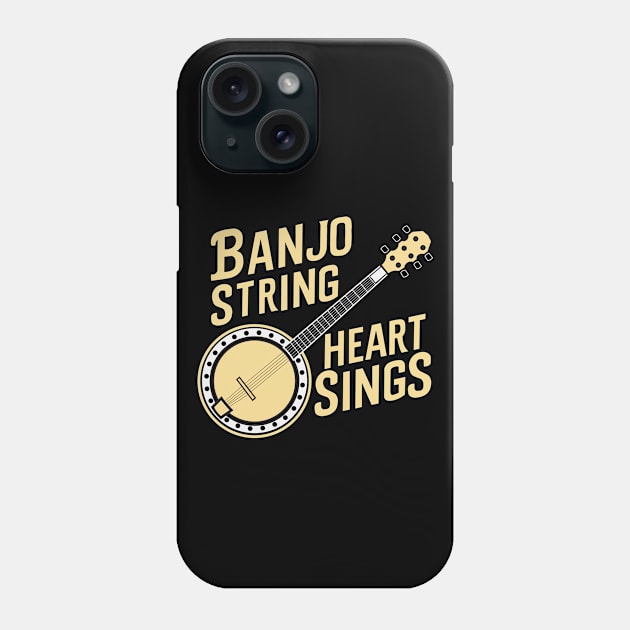 Banjo String Heart Sings Banjo Player Gift Phone Case by GrafiqueDynasty