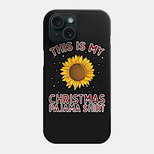 Cute Christmas Sunflower Pajamas - Red Plaid Flannel Women Phone Case