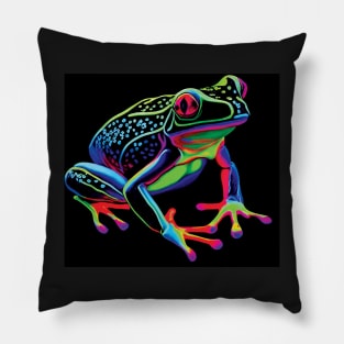 Neon Tree Frog Art Pillow