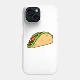 Taco cartoon illustration Phone Case