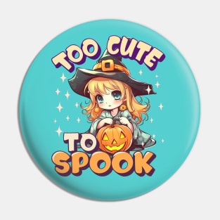 Too Cute To Spook Blonde Chibi Anime Witch Pin