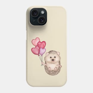 cute hedgehog with balloons Phone Case