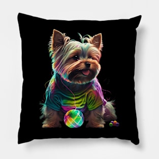 Neon Yorkie 2 Pillow