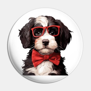 Fancy Bernedoodle Dog Pin