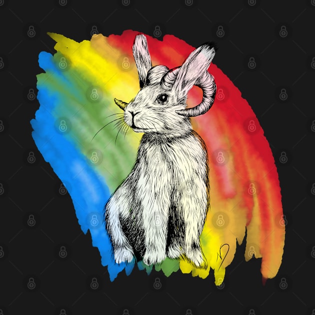 Rainbow Bunny Rambit by Ndanceart