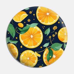 Yellow Lemons With Leaves Pin