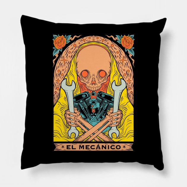 EL MECANICO Pillow by bayooart