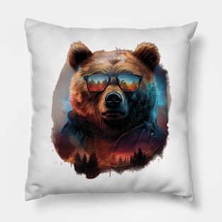 Bear in sunglasses Pillow