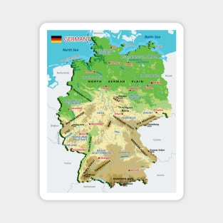 Physical map of Germany Magnet
