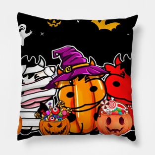 Trick Or Treat Cow Halloween Gift Pillow