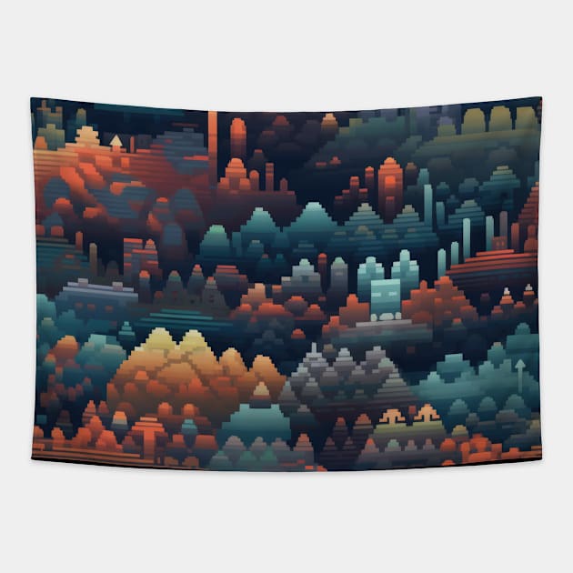 Pixel Art Repeating Pattern Tapestry by Pixelyx