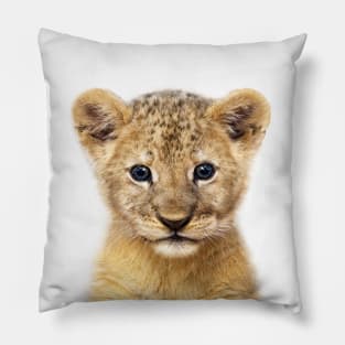 Baby Lion, Safari Animals, Kids Art, Baby Animals Art Print By Synplus Pillow