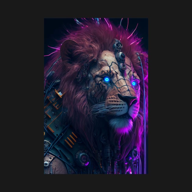 Purple Cyberpunk Lion by TortillaChief