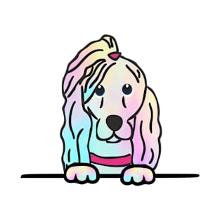 Tie Die Dog With Pony Tail T-Shirt