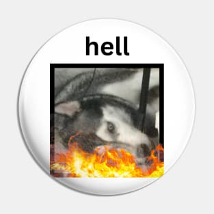 Crazy Funny Husky Dog On Fire Hell Caption Pin