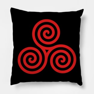 Red Triple Spiral Pillow