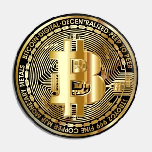 Bitcoin large coin BTC trending digital gold aesthetic design Pin