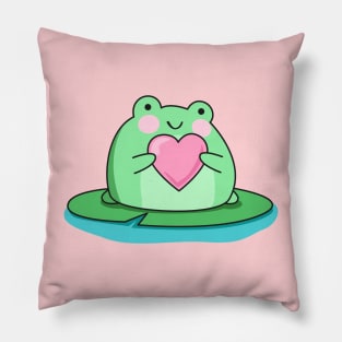 Cute frog cartoon drawing Pillow