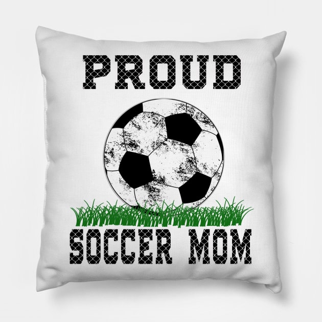 Proud Soccer Mom T-shirt Soccer Ball Shirt For Mom Pillow by soccer t-shirts