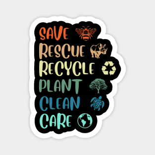 Save Bees Rescue Animals Recycle Plastic Earth Day April 22 Magnet