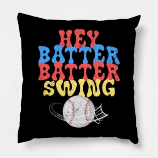 Hey Batter Batter Swing Baseball Pillow