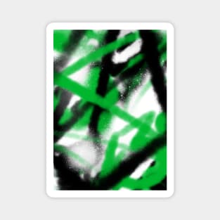 Abstract Green and Black Graffiti Street Art Pattern 006 Magnet