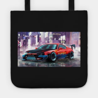 Supra mk4 tokyodrift stanced artwork, widebody design by ASAKDESIGNS. checkout my store for more creative works Tote