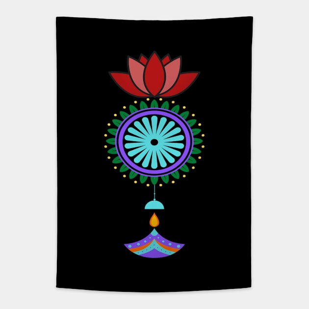 Pendant spiritual with lotus flower Tapestry by KQ1985