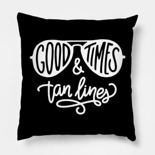 Good Times And Tan Lines Cute Sunglasses Summer Pillow