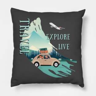 Explore, Live,Travel Pillow