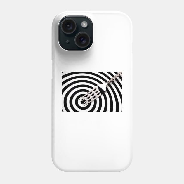 Fork On Graphic Circles Phone Case by photogarry