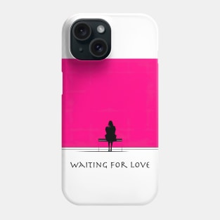 [AI Art] Waiting for love, Minimal Art Style Phone Case