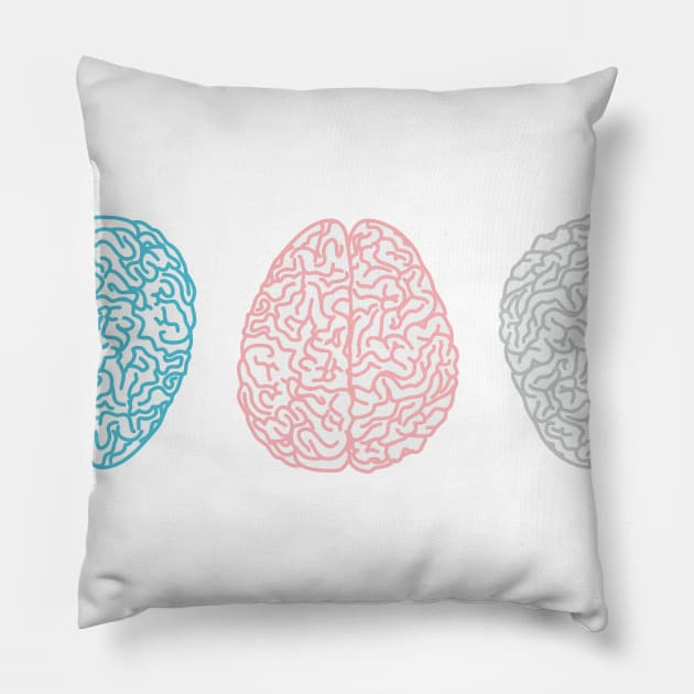 Pastel Brains Pillow by XOOXOO