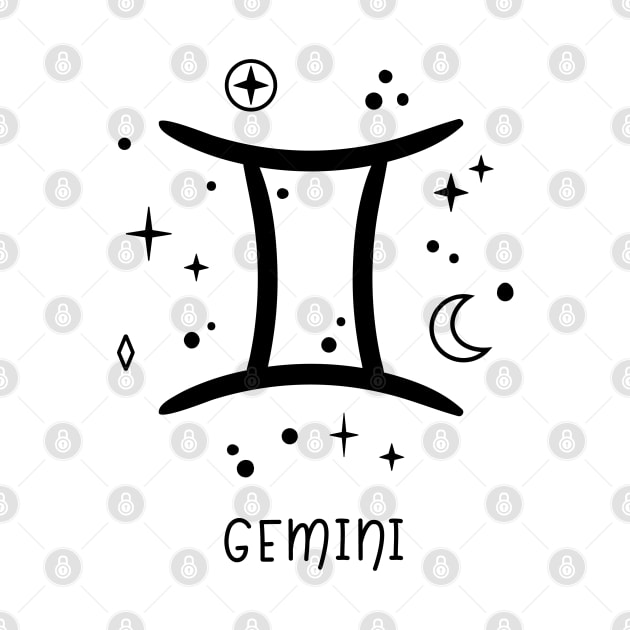 Gemini Celestial Zodiac Sign Symbol by The Cosmic Pharmacist