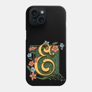 Art Nouveau Letter E, Ornamental Letter E, Art Deco Phone Case