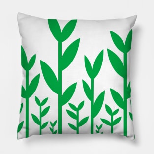 Green leafy tree plant shoots pattern design Pillow