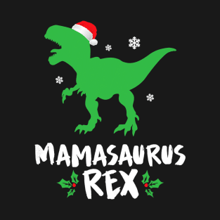 Womens Mama T Rex Matching Family Christmas Dinosaur T-Shirt