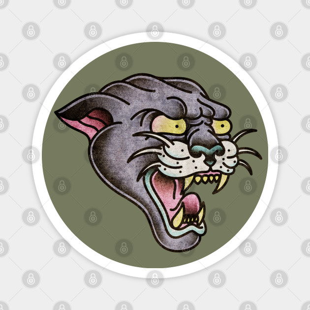 American Traditional Panther Head Tattoo Magnet Teepublic