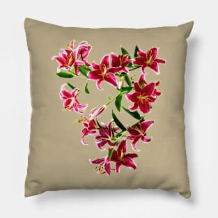 Stargazer Lilies Heart Pillow