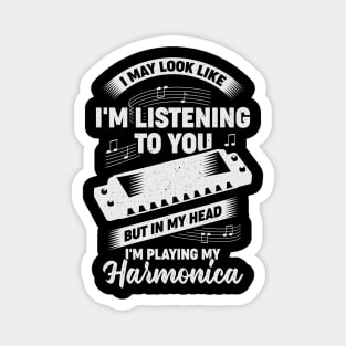 Funny Harmonica Player Musician Gift Magnet