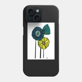 Blue, Green, and Yellow Flowers Phone Case