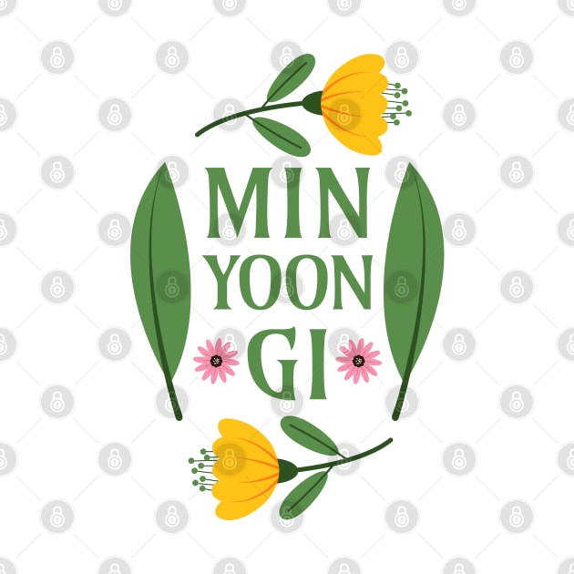 Min Yoongi - Suga Greenery Floral BTS Army - Min Yoon-gi by Millusti